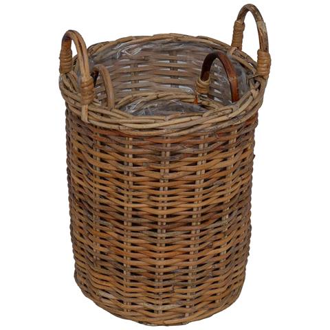 Cesto per Piante con archiviazione 2 pcs Marrone Rattan Kubu - Foto 9