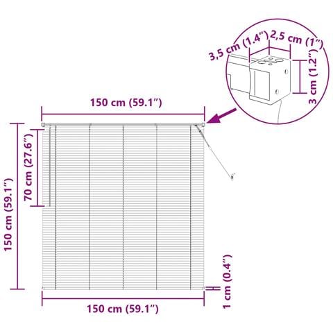 Tenda Veneziana Marrone Scuro con Motivo 150 x 150 cm PVC - Foto 5