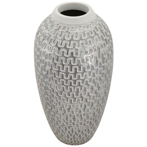 Vaso Decorativo Vkh675-bianco-poliresina-21x21x43 Cm - Foto 2