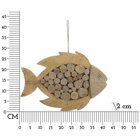 Decorazione In Metallo E Legno Pesce-marrone-legno-42,5x2x28,5 Cm - Foto 6