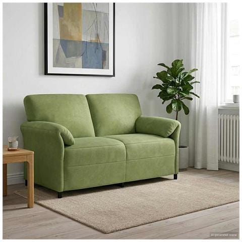 Divano a 2 Posti Verde chiaro 158 x 83 x 95 cm Velluto - Foto 2
