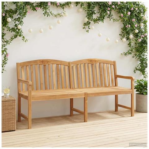 Panchina in legno intagliata a mano Naturale 150 x 60 x 90 cm - Foto 2