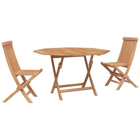 Set Bistro da Giardino 3 pcs Marrone Legno Teak Massello - Foto 1