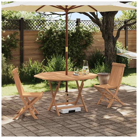 Set Bistro da Giardino 3 pcs Marrone Legno Teak Massello - Foto 2