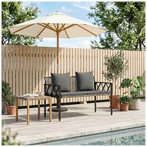 Panchine da esterno 2 -Seater 116 x 56 x 75 cm polyrattan - Foto 2