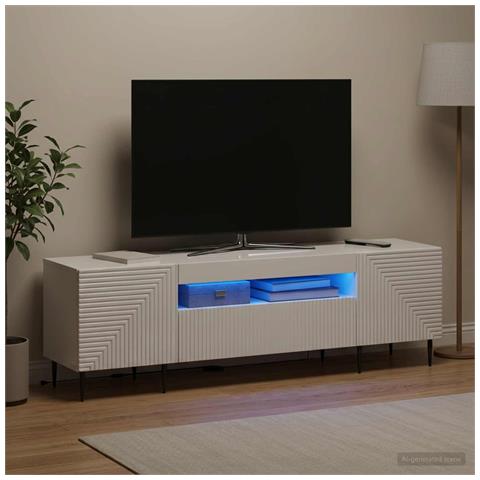 Mobile TV LED Bianco Lucido Legno ingegnerizzato - Foto 2