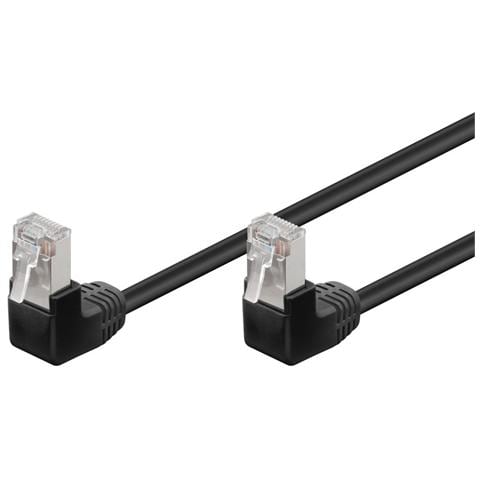 ICOC U5EB-010-BKA - Cavo di rete Patch Angolato 90° CCA Cat. 5e Nero UTP 1 m - Foto 1