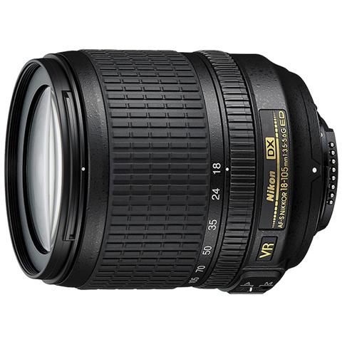 AF-S VR DX Zoom-NIKKOR 18-105mm f / 3.5-5.6G ED-IF, SLR, 15/11, Telephoto, , Nero, 7,6 cm - Foto 1