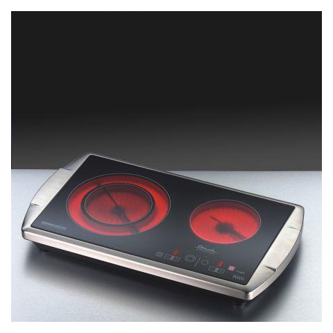 Piano cottura con due piastre 55 x 31 x 6,5 cm in vetroceramica - Foto 2