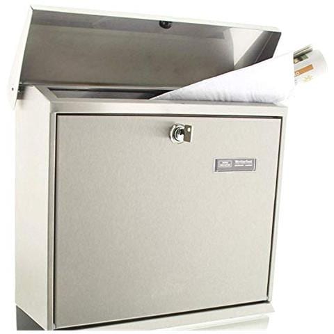 BurgWaechter ComfortSet 39130 Ni Cassetta Postale in Acciaio con scomparto per Giornali Integrato, Argento, porta Giornale Integrato in acciaio inox - Foto 2