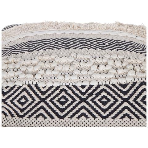 Pouf In Cotone Crema 50 X 50 Cm Kanam - Foto 14