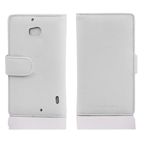 Custodia Compatibile Con Nokia Lumia 929 / 930 In Magnesio Bianco - Coperchio Protettivo Con Chiusura Magnetica E 3 Slot Per Carte - Foto 2