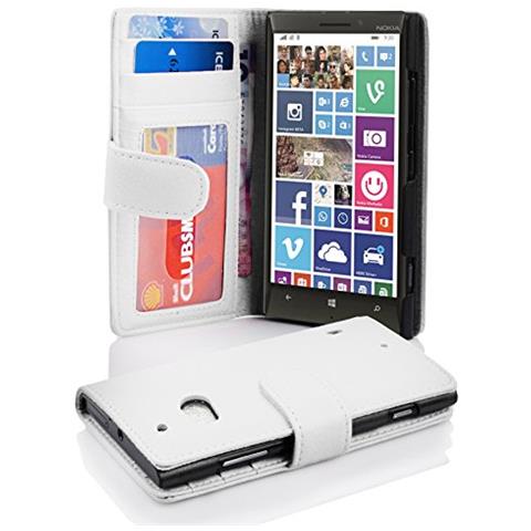 Custodia Compatibile Con Nokia Lumia 929 / 930 In Magnesio Bianco - Coperchio Protettivo Con Chiusura Magnetica E 3 Slot Per Carte - Foto 1