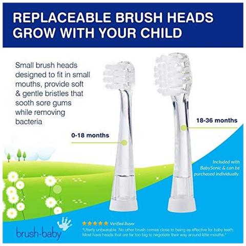 Spazzola Bambino Babysonic Infant Toddler E Spazzolino Elettrico Per Et 0-3 Anni - Timer Led Intelligente E Delicata Vibrazione Fornire Un Divertimento Spazzolatura Experience - Include 2 Testine Sensibili (rosa)  - Foto 4