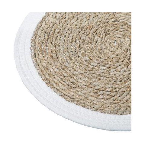 Rondella Da Tavolo Happy In Seagrass, Ø 38 Cm, Con Bordo Bianco - Foto 2