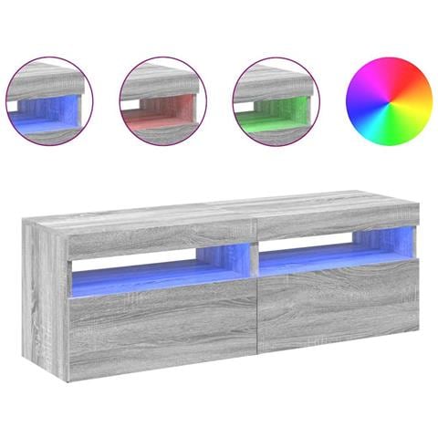 Mobili TV con Luci LED 2 pz Grigio Sonoma 60x35x40 cm - Foto 1