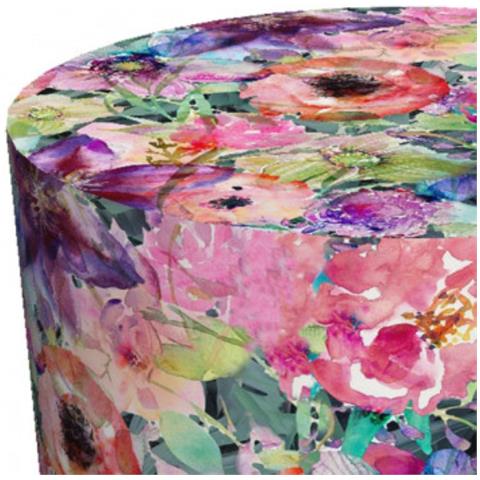 Pouf Flora, 40x40x40, Multicolore, Tessuto - Foto 2