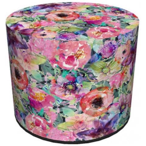 Pouf Flora, 40x40x40, Multicolore, Tessuto - Foto 1