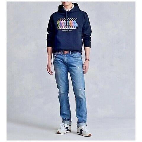 Ralph Lauren Uomo Felpa Con Cappuccio Polo E Big Pony Polsini A Coste Tg Xxl - Foto 3