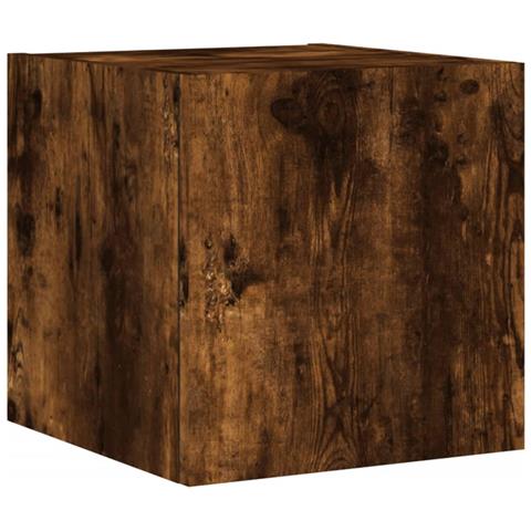 Mobile Tv A Parete Con Luci Led Rovere Fumo 30,5x35x30 Cm - Foto 3