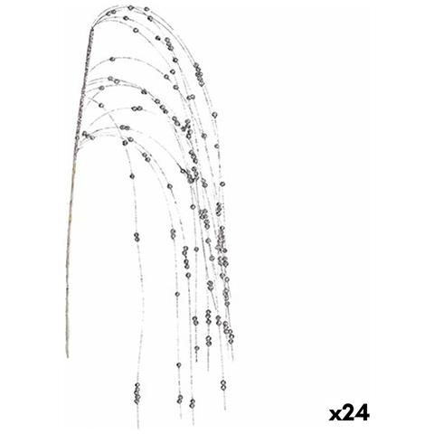 Ramo Bacche Argentato 100 X 3 X 5 Cm (24 Unità) - Foto 1