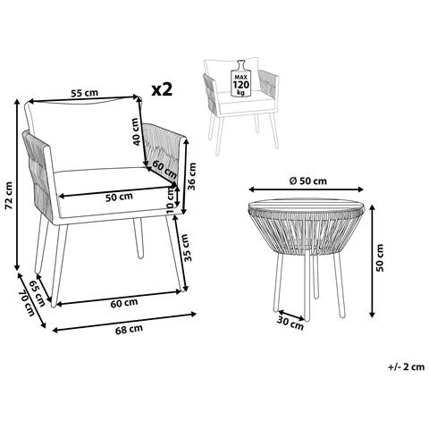Set Bistro In Rattan Grigio Gargano - Foto 8