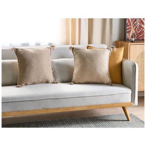 Set Di 2 Cuscini Erigeron Iuta 45 X 45 Cm Beige Tinta Unita - Foto 1