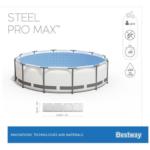 Piscina Con Struttura Rotonda Steel Pro Max 305x76 Cm 56406 - Foto 2