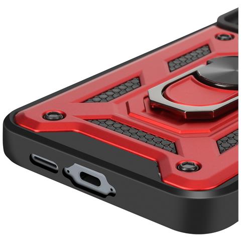 Cover Per Samsung A55 Anello Supporto Coprifotocamera Scorrevole, Rosso - Foto 2