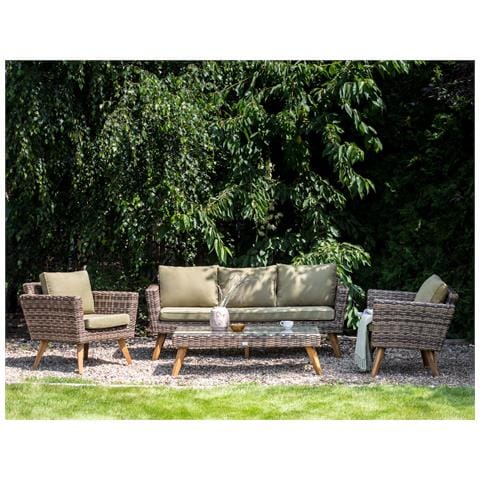 Set Di Divani Rattan Sintetico Verde Oliva Vittoria - Foto 1