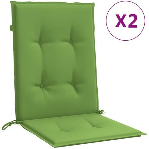 Cuscini Sedia Schiena Bassa 2 Pz Verde Mélange 100x50x4 Tessuto - Foto 2