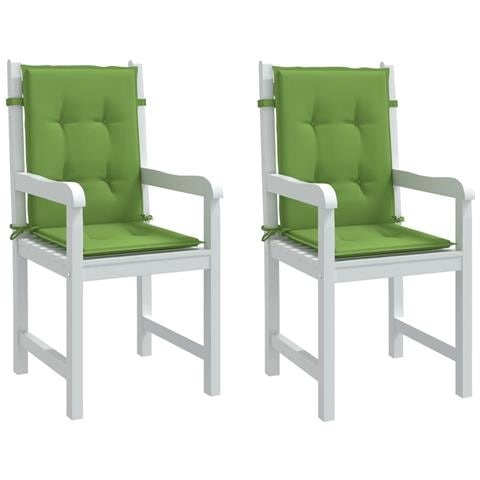 Cuscini Sedia Schiena Bassa 2 Pz Verde Mélange 100x50x4 Tessuto - Foto 1