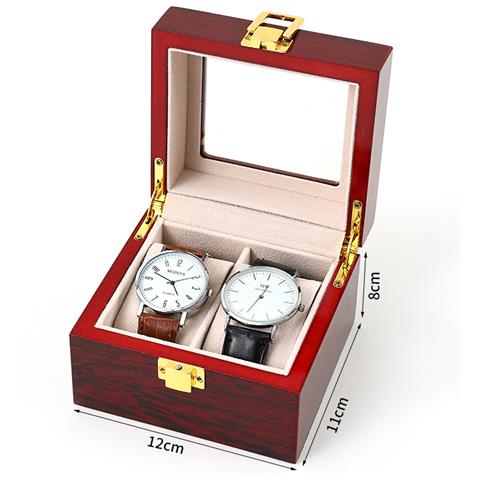 Portagioie Di Lusso Per 2 Orologi - Finitura Laccata Rossa - Foto 1