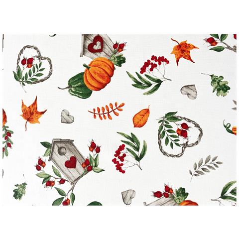 Tovaglia Per Salotto Cucina Tavolo 100% Cotone Made In Italy Zucca Rp 140x360 Zucca - Foto 2