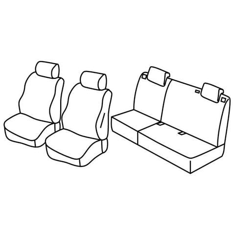 Set Coprisedili Superior - Nero/grigio - Compatibile Per Fiat Grande Punto 5p (09/05>04/12) - Fiat Punto 5p (01/12>04/19) - Fiat Punto Evo 5p (10/09>04/12) - Foto 1