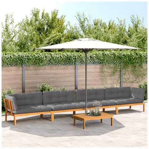 Set Divano Pallet Giardino 5pz Con Cuscini Massello Acacia - Foto 1