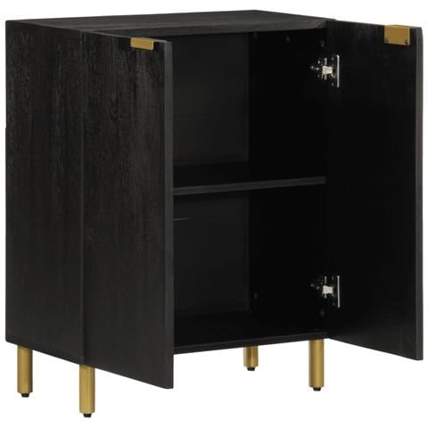 Credenza Nera 60x33x75 Cm In Legno Multistrato - Foto 2