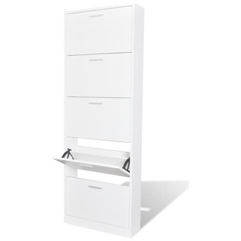 Lusso Casadino -  Scarpiera In Legno Con 5 Scomparti Bianca - Foto 2