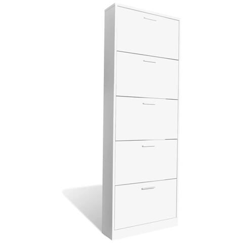 Lusso Casadino -  Scarpiera In Legno Con 5 Scomparti Bianca - Foto 1