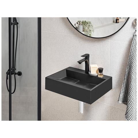 Lavabo A Parete Nero 50 X 38 Cm Quenko - Foto 1