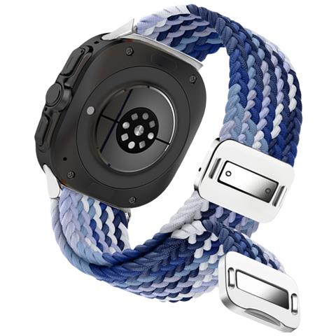 Cinturino In Nylon Intrecciato Ultra Elastico Per Samsung Watch 7 Blue - Foto 4