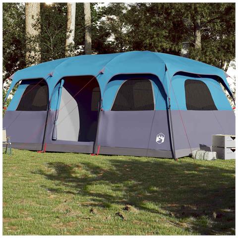 Tenda Familiare Cabina per 9 Persone Blu Impermeabile - Foto 1