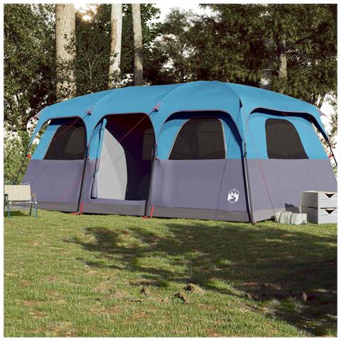 Tenda Familiare Cabina per 9 Persone Blu Impermeabile - Foto 2