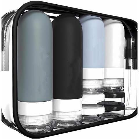 Contenitori Portatili Da Viaggio In Silicone Antigoccia 60ml+90ml Black - Foto 1