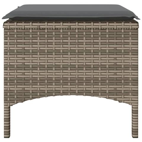 Divano Giardino 2 Posti con Tavolo e Sgabelli Grigio Polyrattan - Foto 9