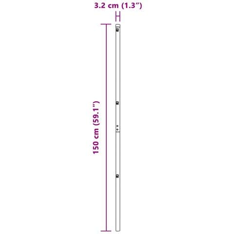 Pali di Fencing  26 pezzi Grigio Ø32 mm 150 cm Acciaio zincato - Foto 8