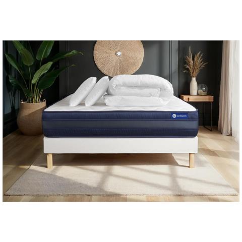 Pacchetto Letto Completo - Materasso 140x190cm + Box Spring Con Doghe (kit) + 2 Cuscini + Piumino - Actiflex Tech - Foto 1