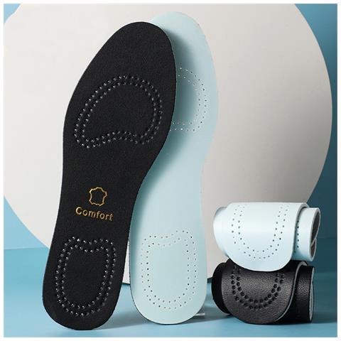 Paio Di Solette In Pelle Nera - Comfort In Vera Pelle E Lattice, Traspiranti E Ammortizzanti 37-38 - Foto 4