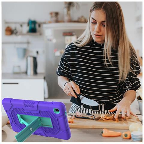 Custodia Per Samsung Galaxy Tab A7 Lite Resistente Con Supporto Viola - Foto 4