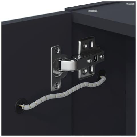 Armadietto Bagno con Specchio e LED Grigio 60x13x52 cm - Foto 9